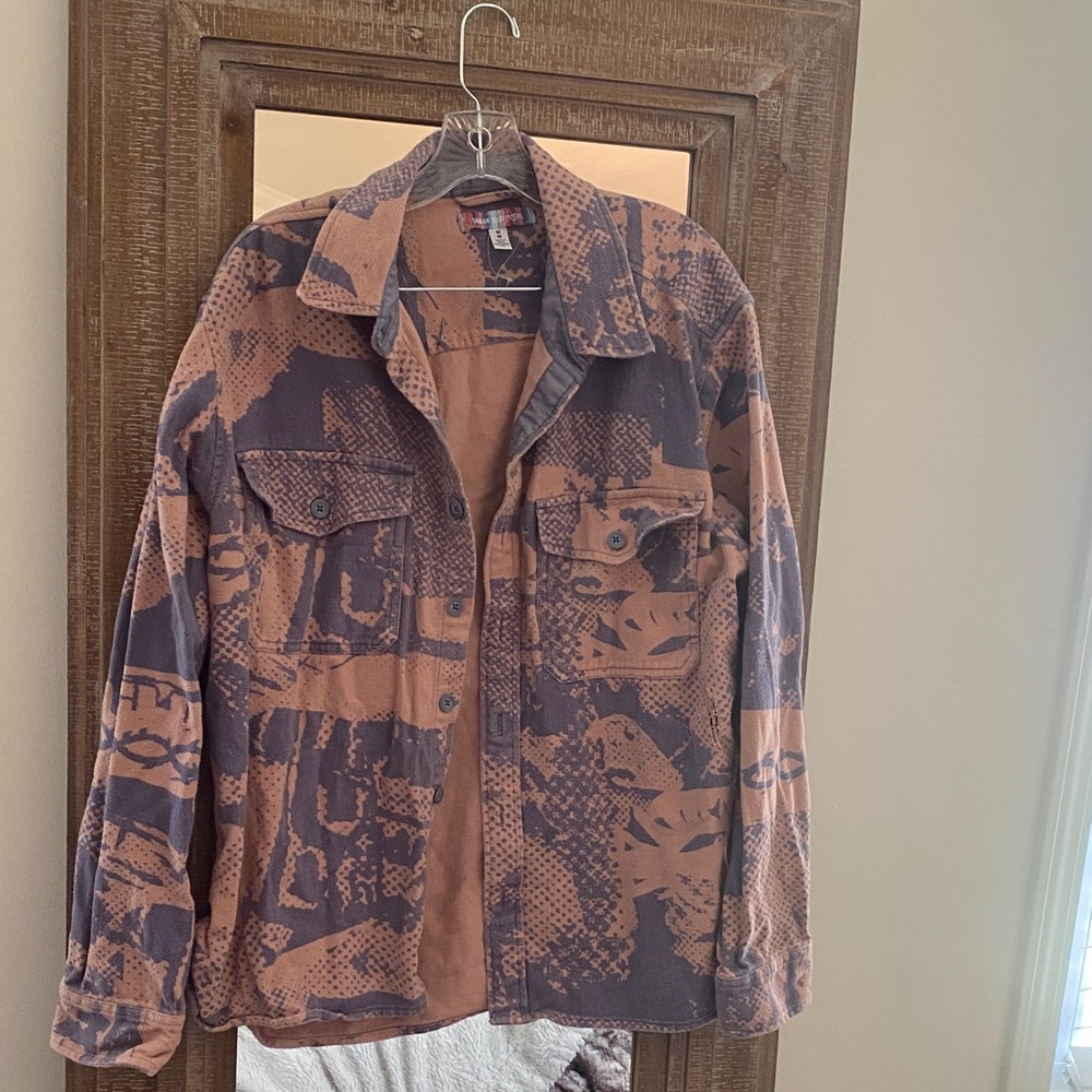 Urban Outfitters Tan and Blue Patterned Jacket